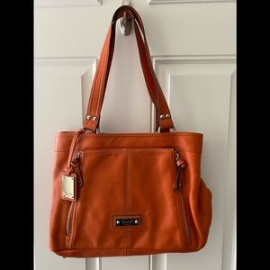 Tignanello Orange Leather Purse